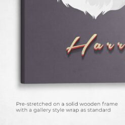 Custom Mid Century Retro Style Cat Portrait - Pet illustration from photo - Night Script Canvas 13 retro pet portrait illustrations cat night script front view angled close up wall