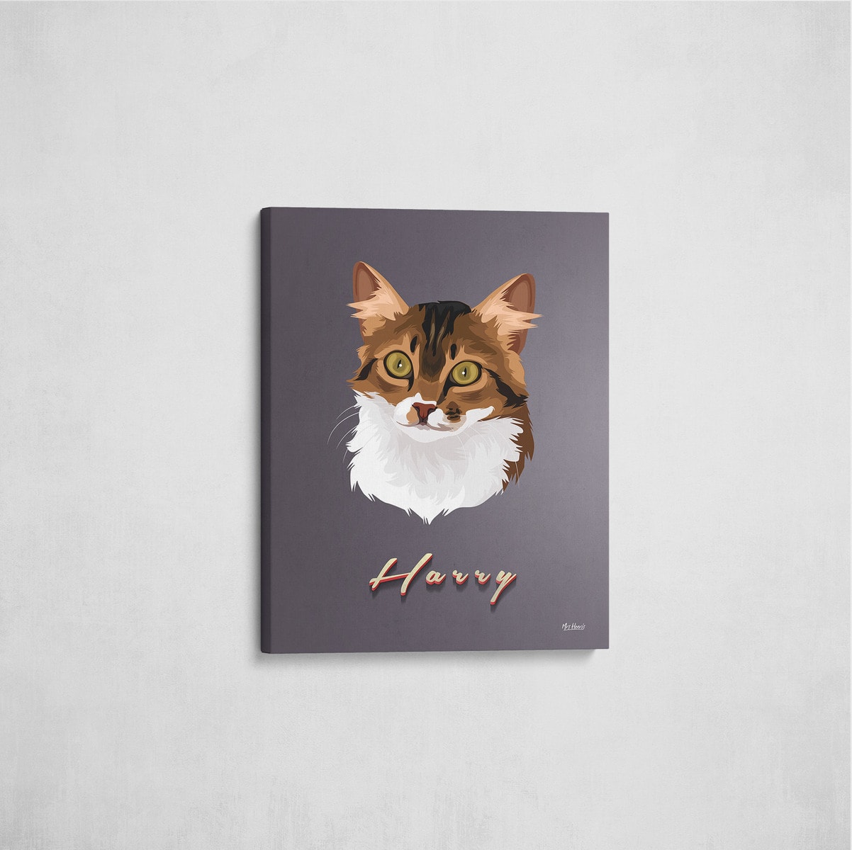 Custom Mid Century Retro Style Cat Portrait - Pet illustration from photo - Night Script Canvas 6 Custom Mid Century Retro Style Cat Portrait - Pet illustration from photo - Night Script Canvas - Image 4