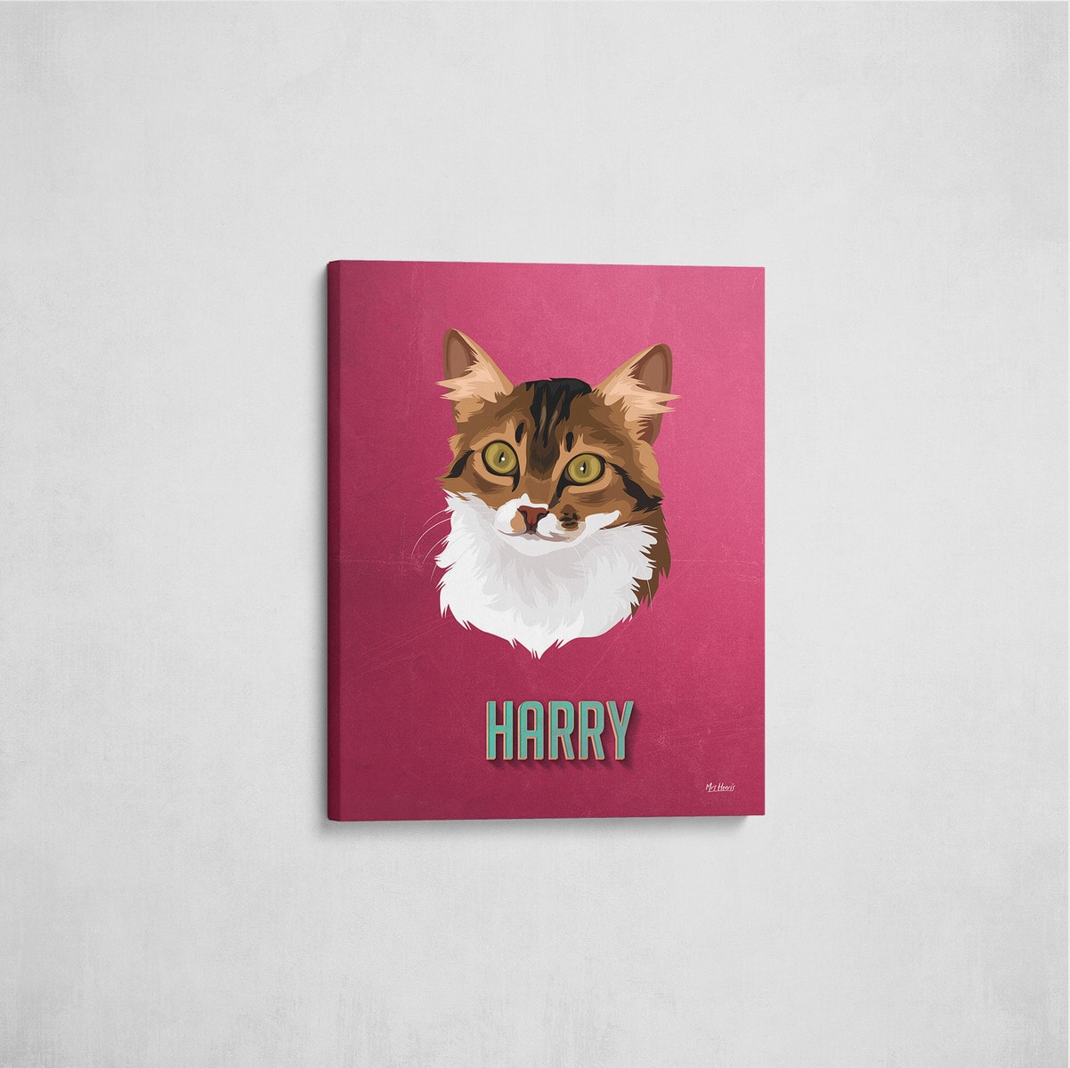 Custom Mid Century Retro Style Cat Portrait - Pet illustration from photo - Vintage Teal Canvas 7 Custom Mid Century Retro Style Cat Portrait - Pet illustration from photo - Vintage Teal Canvas - Image 5