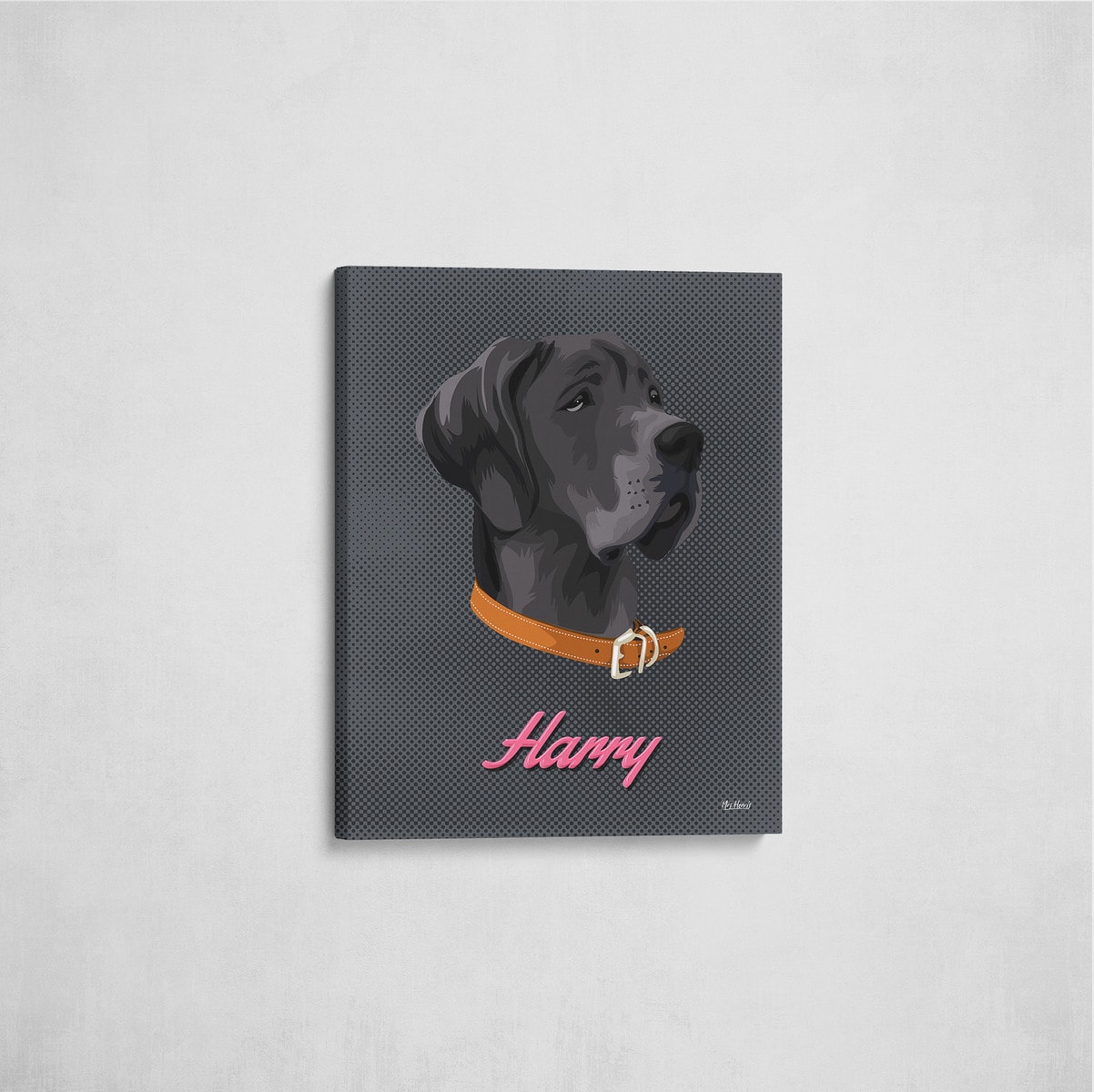Custom Mid Century Retro Style Dog Portrait - Pet illustration from photo - Bubblegum Canvas 7 Custom Mid Century Retro Style Dog Portrait - Pet illustration from photo - Bubblegum Canvas - Image 5
