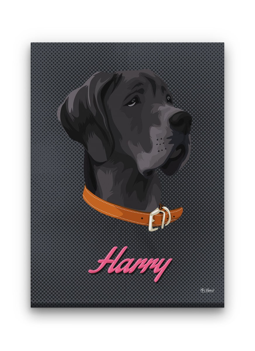 Custom Mid Century Retro Style Dog Portrait - Pet illustration from photo - Bubblegum Canvas 9 Custom Mid Century Retro Style Dog Portrait - Pet illustration from photo - Bubblegum Canvas - Image 7