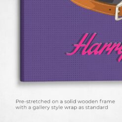 retro pet portrait illustrations dog deep purple front view angled close up wall