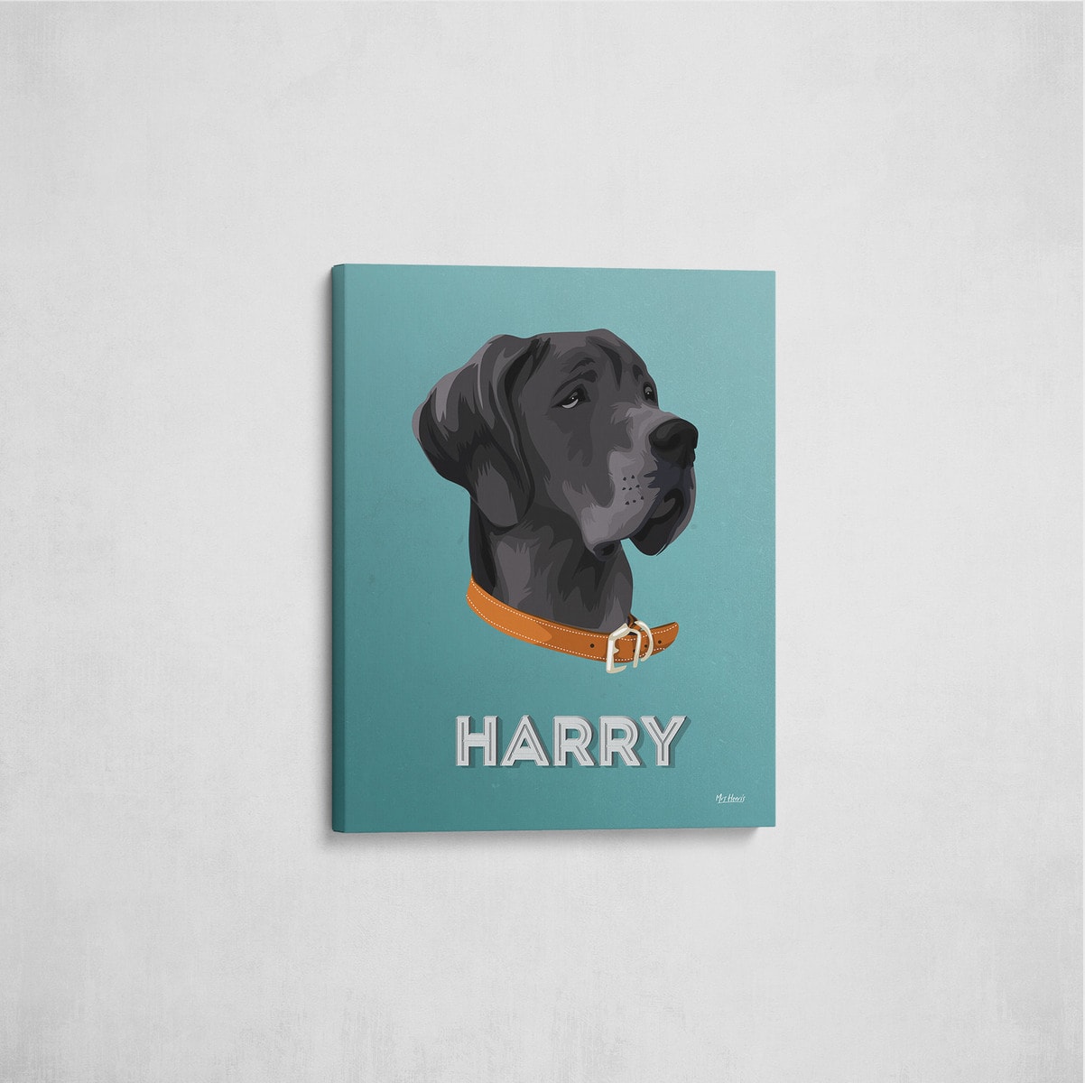 Custom Mid Century Retro Style Dog Portrait - Pet illustration from photo - Mint Art Deco Canvas 7 Custom Mid Century Retro Style Dog Portrait - Pet illustration from photo - Mint Art Deco Canvas - Image 5