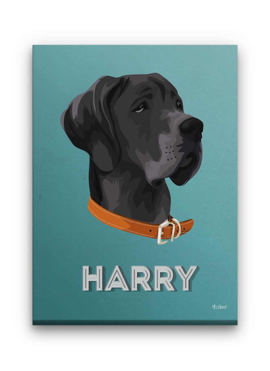 Custom Mid Century Retro Style Dog Portrait - Pet illustration from photo - Mint Art Deco Canvas 9 Custom Mid Century Retro Style Dog Portrait - Pet illustration from photo - Mint Art Deco Canvas - Image 7