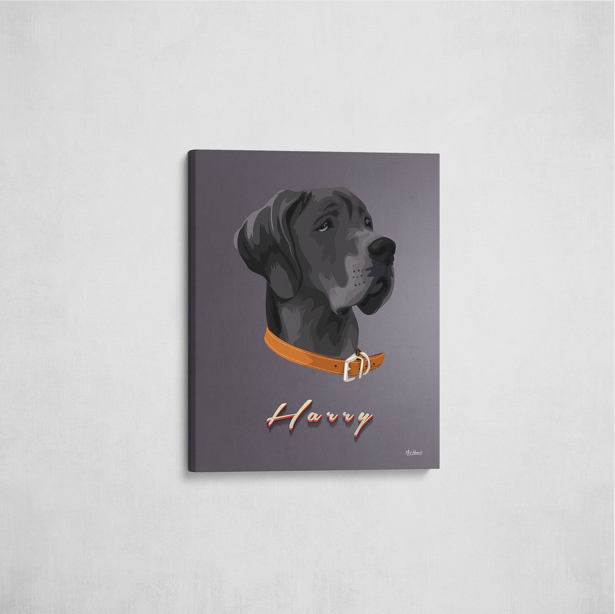 Custom Mid Century Retro Style Dog Portrait - Pet illustration from photo - Night Script Canvas 6 Custom Mid Century Retro Style Dog Portrait - Pet illustration from photo - Night Script Canvas - Image 4