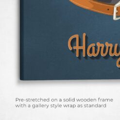 Custom Mid Century Retro Style Dog Portrait - Pet illustration from photo - Rustic Blue Canvas 15 retro pet portrait illustrations dog rustic blue front view angled close up wall