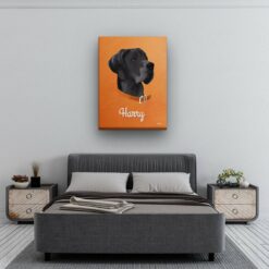Custom Mid Century Retro Style Dog Portrait - Pet illustration from photo - Sand And Stone Canvas 13 retro pet portrait illustrations dog sand and stone bedroom