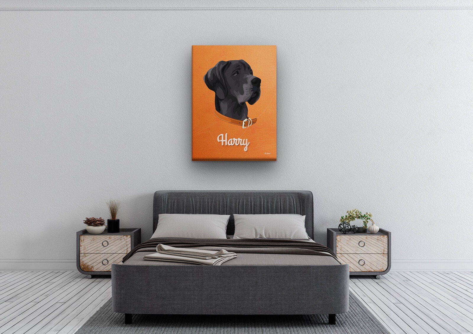 Custom Mid Century Retro Style Dog Portrait - Pet illustration from photo - Sand And Stone Canvas 4 Custom Mid Century Retro Style Dog Portrait - Pet illustration from photo - Sand And Stone Canvas - Image 2