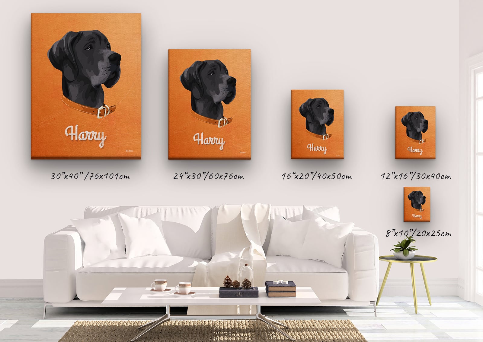 Custom Mid Century Retro Style Dog Portrait - Pet illustration from photo - Sand And Stone Canvas 5 Custom Mid Century Retro Style Dog Portrait - Pet illustration from photo - Sand And Stone Canvas - Image 3