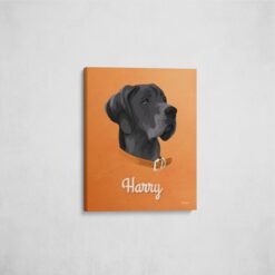 Custom Mid Century Retro Style Dog Portrait - Pet illustration from photo - Sand And Stone Canvas 16 retro pet portrait illustrations dog sand and stone front view angled wall