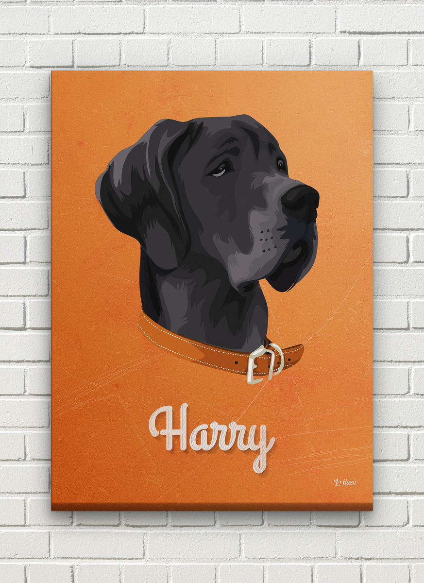 Custom Mid Century Retro Style Dog Portrait - Pet illustration from photo - Sand And Stone Canvas 8 Custom Mid Century Retro Style Dog Portrait - Pet illustration from photo - Sand And Stone Canvas - Image 6
