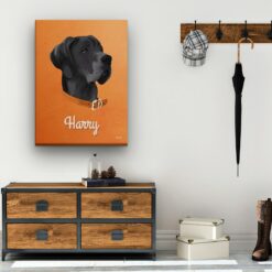 Custom Mid Century Retro Style Dog Portrait - Pet illustration from photo - Sand And Stone Canvas 19 retro pet portrait illustrations dog sand and stone hall