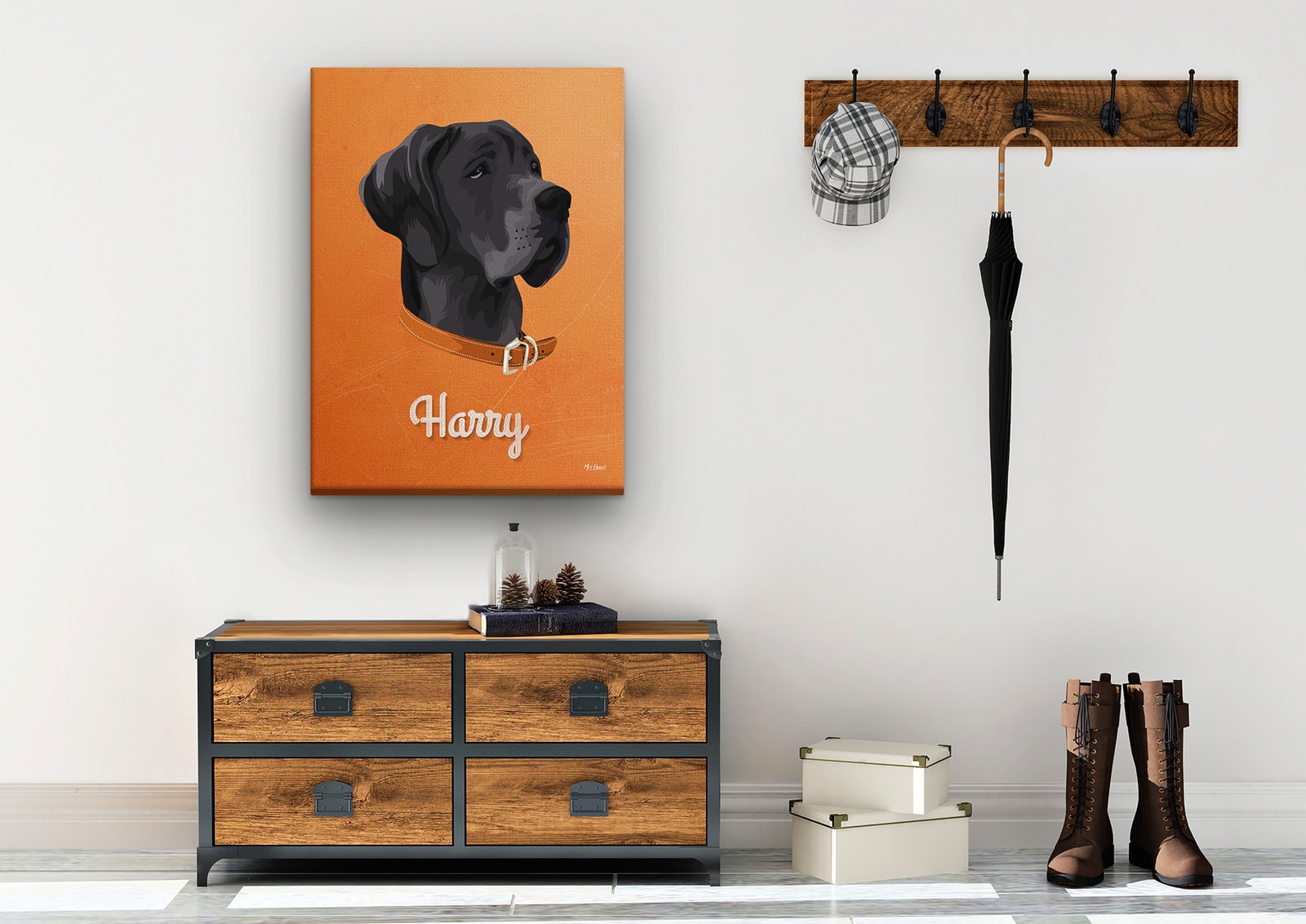 Custom Mid Century Retro Style Dog Portrait - Pet illustration from photo - Sand And Stone Canvas 10 Custom Mid Century Retro Style Dog Portrait - Pet illustration from photo - Sand And Stone Canvas - Image 8