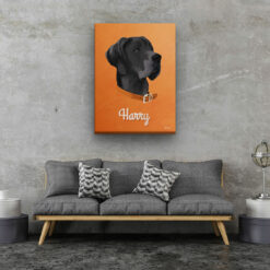 Custom Mid Century Retro Style Dog Portrait - Pet illustration from photo - Sand And Stone Canvas 20 retro pet portrait illustrations dog sand and stone living room