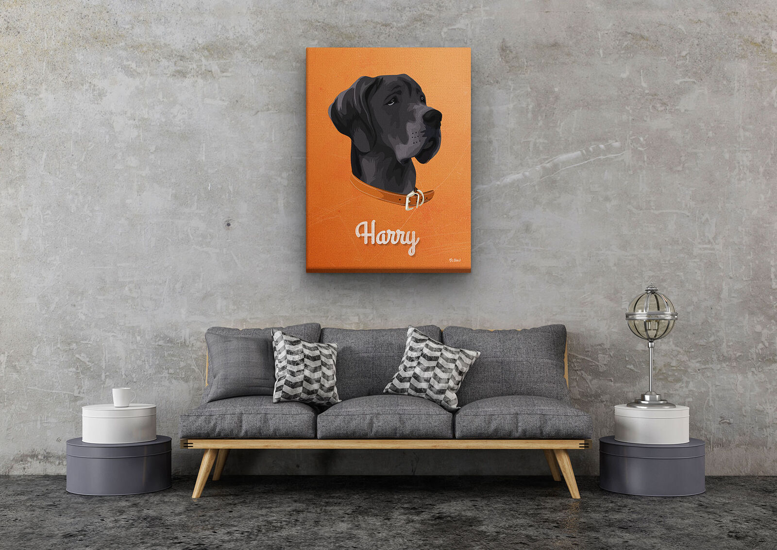 Custom Mid Century Retro Style Dog Portrait - Pet illustration from photo - Sand And Stone Canvas 11 Custom Mid Century Retro Style Dog Portrait - Pet illustration from photo - Sand And Stone Canvas - Image 9