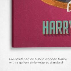 Custom Mid Century Retro Style Dog Portrait - Pet illustration from photo - Vintage Teal Canvas 15 retro pet portrait illustrations dog vintage teal front view angled close up wall
