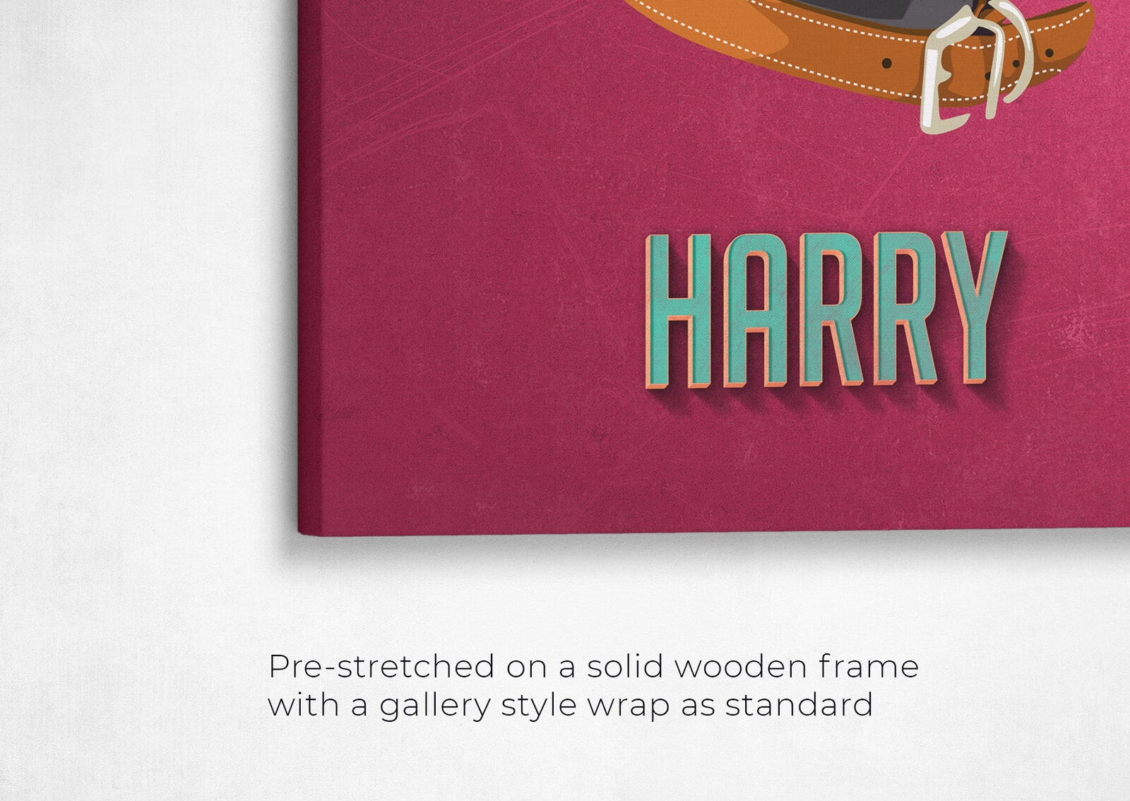 Custom Mid Century Retro Style Dog Portrait - Pet illustration from photo - Vintage Teal Canvas 22 retro pet portrait illustrations dog vintage teal front view angled close up wall