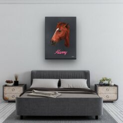 retro pet portrait illustrations horse bubblegum bedroom