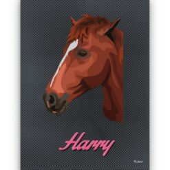 retro pet portrait illustrations horse bubblegum front view white
