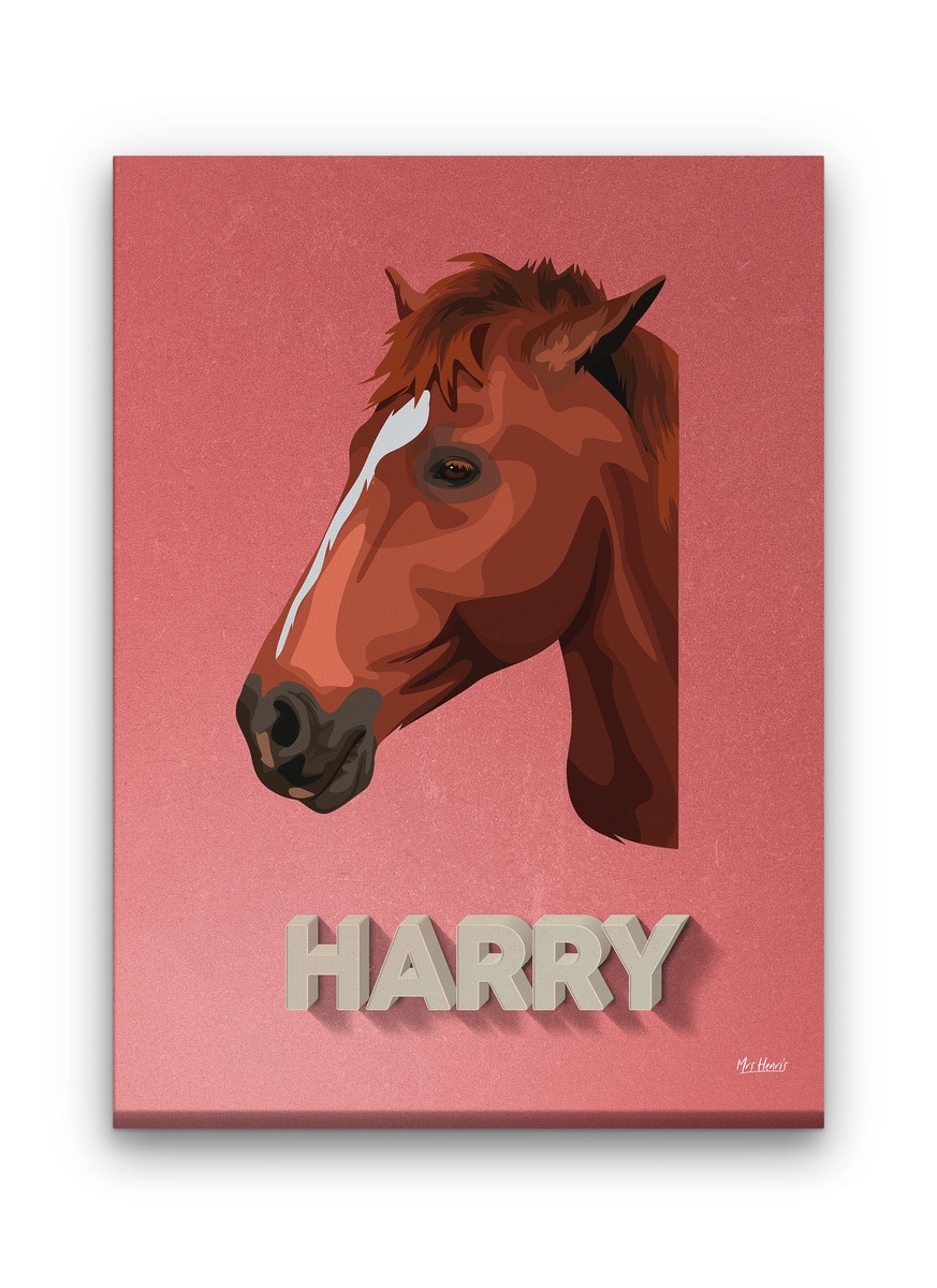 Custom Mid Century Retro Style Horse Portrait - Pet illustration from photo - Decking Canvas 9 Custom Mid Century Retro Style Horse Portrait - Pet illustration from photo - Decking Canvas - Image 7