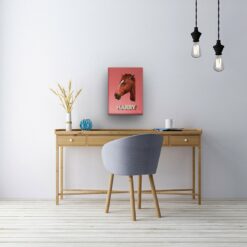 Custom Mid Century Retro Style Horse Portrait - Pet illustration from photo - Decking Canvas 21 retro pet portrait illustrations horse decking office