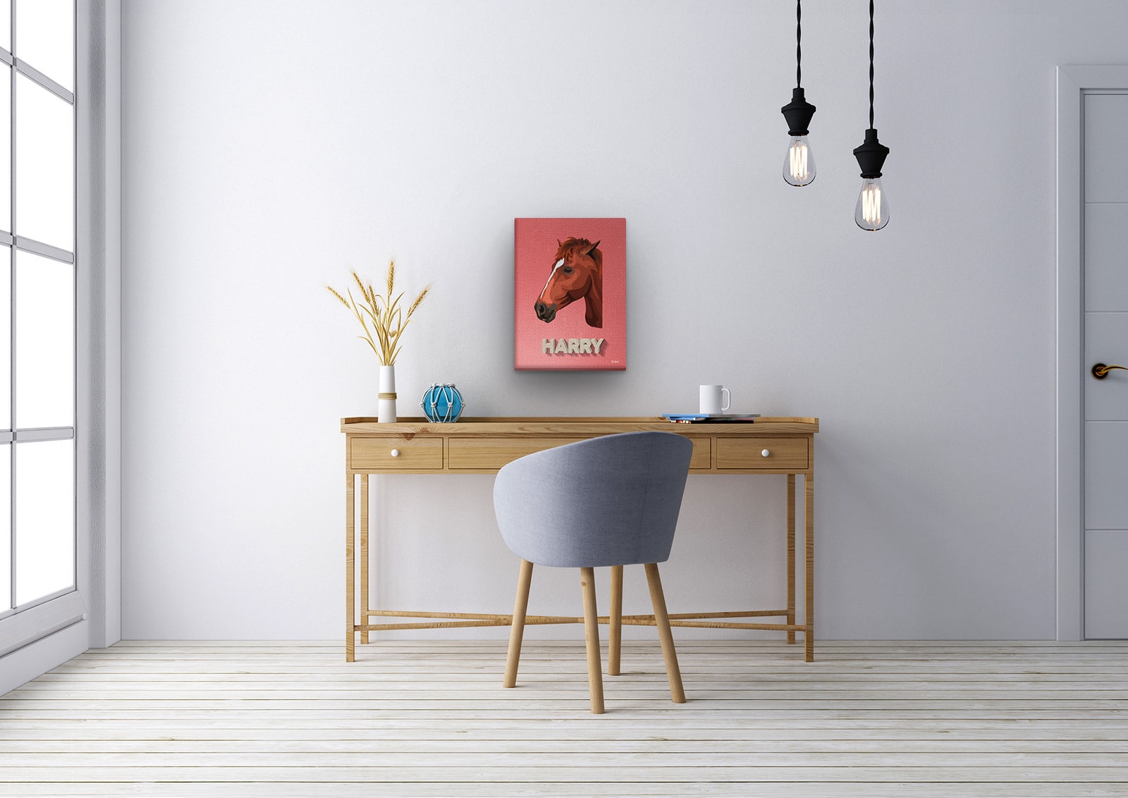 Custom Mid Century Retro Style Horse Portrait - Pet illustration from photo - Decking Canvas 12 Custom Mid Century Retro Style Horse Portrait - Pet illustration from photo - Decking Canvas - Image 10