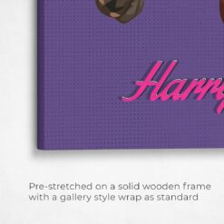Custom Mid Century Retro Style Horse Portrait - Pet illustration from photo - Deep Purple Canvas 15 retro pet portrait illustrations horse deep purple front view angled close up wall