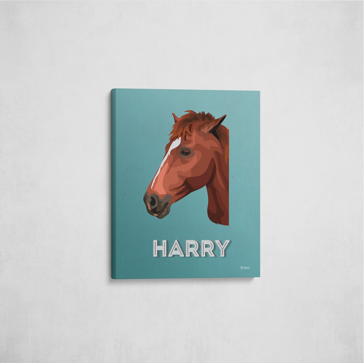 Custom Mid Century Retro Style Horse Portrait - Pet illustration from photo - Mint Art Deco Canvas 7 Custom Mid Century Retro Style Horse Portrait - Pet illustration from photo - Mint Art Deco Canvas - Image 5
