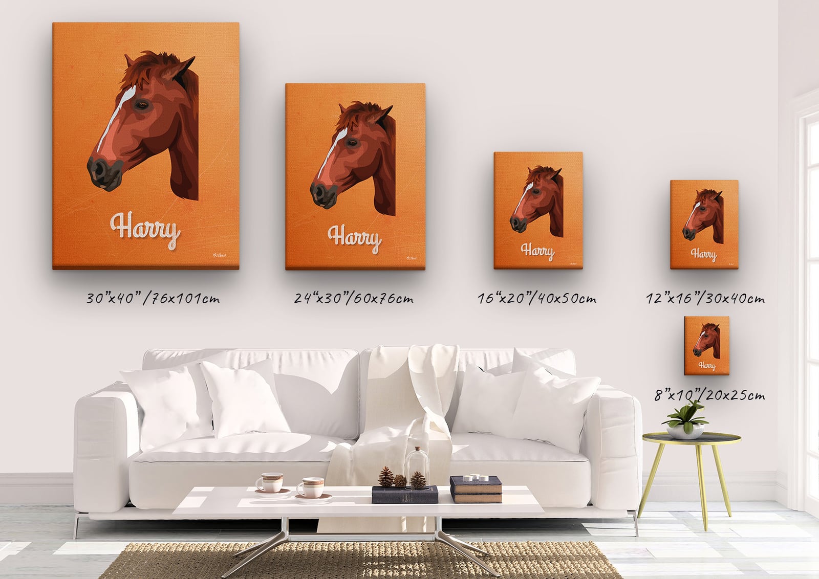 Custom Mid Century Retro Style Horse Portrait - Pet illustration from photo - Sand And Stone Canvas 5 Custom Mid Century Retro Style Horse Portrait - Pet illustration from photo - Sand And Stone Canvas - Image 3