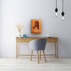 Custom Mid Century Retro Style Horse Portrait - Pet illustration from photo - Sand And Stone Canvas 21 retro pet portrait illustrations horse sand and stone office
