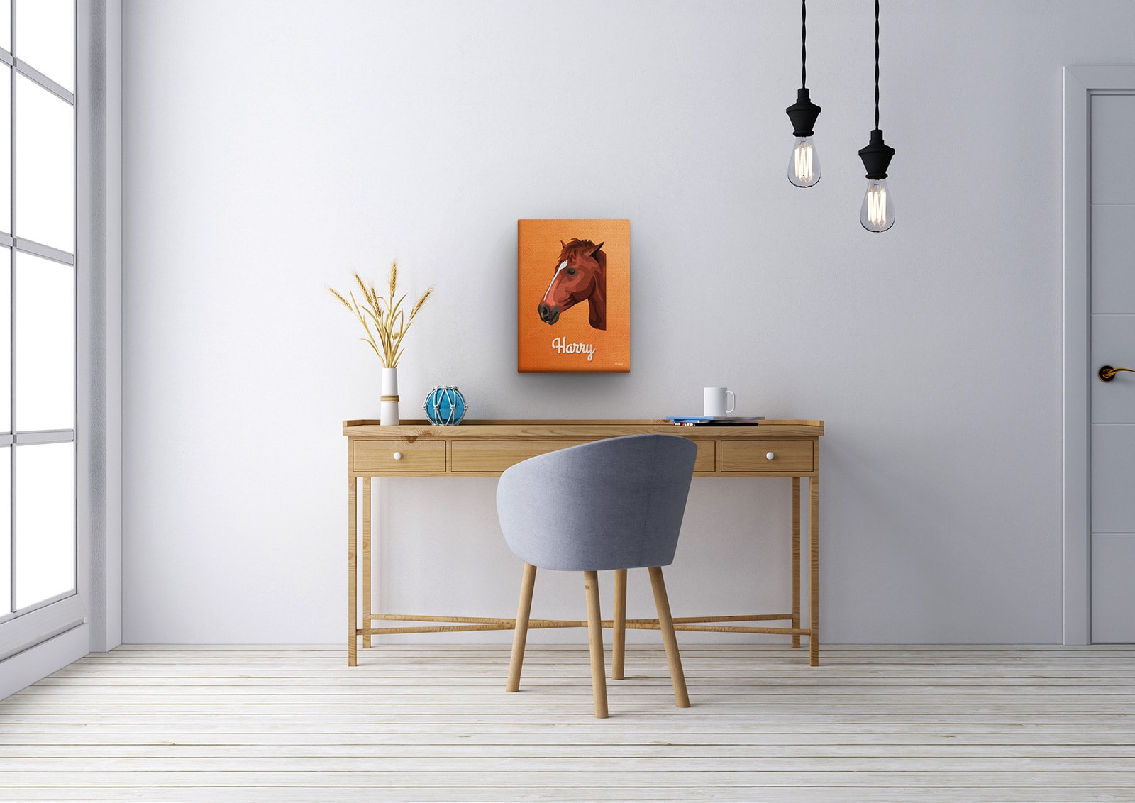 Custom Mid Century Retro Style Horse Portrait - Pet illustration from photo - Sand And Stone Canvas 12 Custom Mid Century Retro Style Horse Portrait - Pet illustration from photo - Sand And Stone Canvas - Image 10