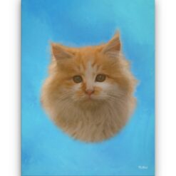 Classic Custom Cat Portrait - Blue pet portrait on canvas from photo 16 classic pet portraits cat blue studio painting front view white