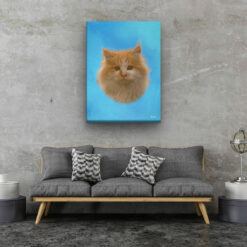 Classic Custom Cat Portrait - Blue pet portrait on canvas from photo 14 classic pet portraits cat blue studio painting living room