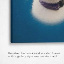 classic pet portraits cat dark blue studio painting front view angled close up wall