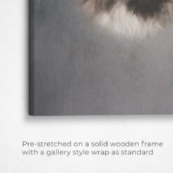 classic pet portraits cat grey studio painting front view angled close up wall