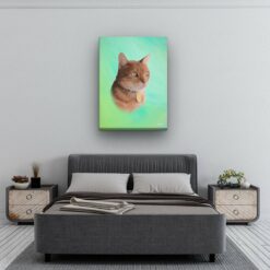 Classic Custom Cat Portrait - Lagoon pet portrait on canvas from photo 21 classic pet portraits cat lagoon studio painting bedroom
