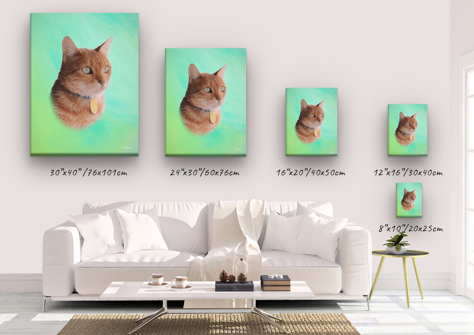 Classic Custom Cat Portrait - Lagoon pet portrait on canvas from photo 11 Classic Custom Cat Portrait - Lagoon pet portrait on canvas from photo - Image 9