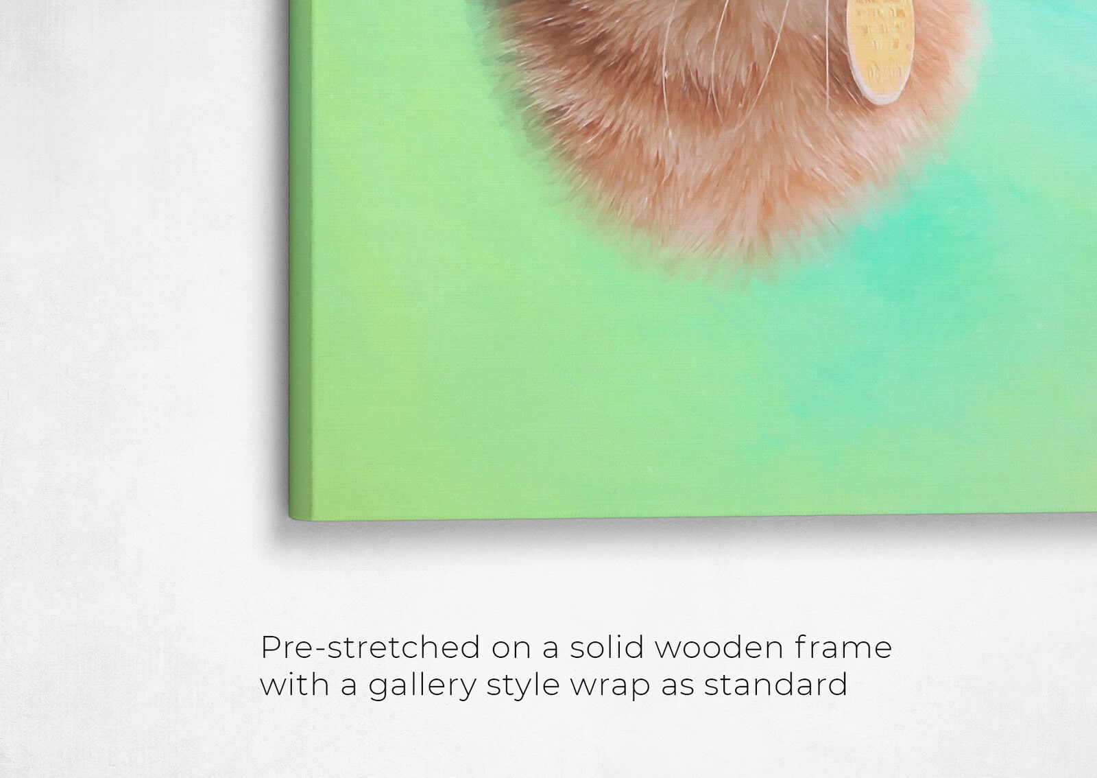 Classic Custom Cat Portrait - Lagoon pet portrait on canvas from photo 22 classic pet portraits cat lagoon studio painting front view angled close up wall
