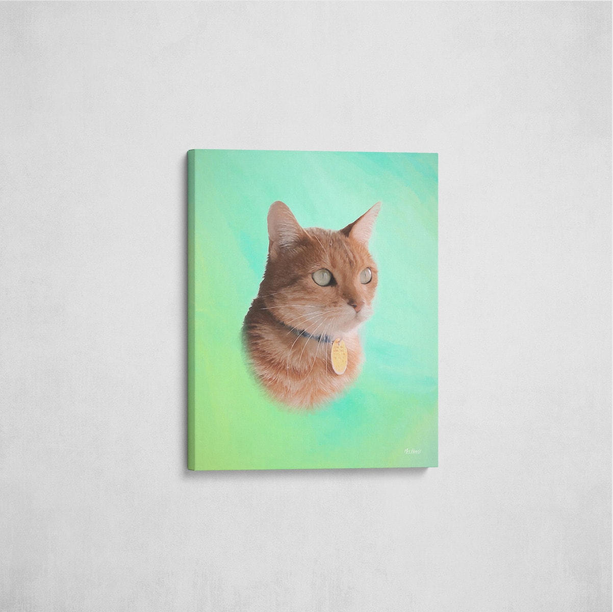 Classic Custom Cat Portrait - Lagoon pet portrait on canvas from photo 9 Classic Custom Cat Portrait - Lagoon pet portrait on canvas from photo - Image 7