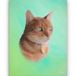 Classic Custom Cat Portrait - Lagoon pet portrait on canvas from photo 16 classic pet portraits cat lagoon studio painting front view white