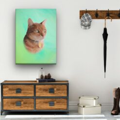 Classic Custom Cat Portrait - Lagoon pet portrait on canvas from photo 15 classic pet portraits cat lagoon studio painting hall