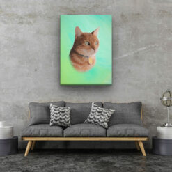 Classic Custom Cat Portrait - Lagoon pet portrait on canvas from photo 14 classic pet portraits cat lagoon studio painting living room