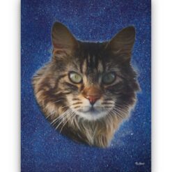 Classic Custom Cat Portrait - Night Sky pet portrait on canvas from photo 16 classic pet portraits cat night sky studio painting front view white