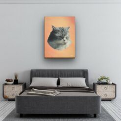 Classic Custom Cat Portrait - Peach pet portrait on canvas from photo 21 classic pet portraits cat peach studio painting bedroom