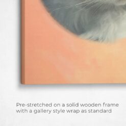 Classic Custom Cat Portrait - Peach pet portrait on canvas from photo 19 classic pet portraits cat peach studio painting front view angled close up wall