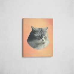 Classic Custom Cat Portrait - Peach pet portrait on canvas from photo 18 classic pet portraits cat peach studio painting front view angled wall
