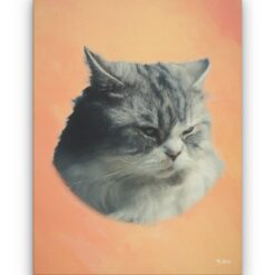 Classic Custom Cat Portrait - Peach pet portrait on canvas from photo 16 classic pet portraits cat peach studio painting front view white