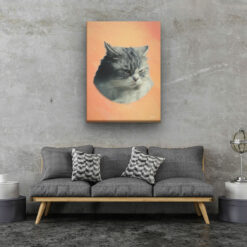 Classic Custom Cat Portrait - Peach pet portrait on canvas from photo 14 classic pet portraits cat peach studio painting living room