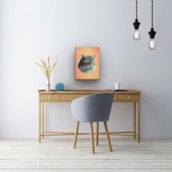 Classic Custom Cat Portrait - Peach pet portrait on canvas from photo 13 classic pet portraits cat peach studio painting office