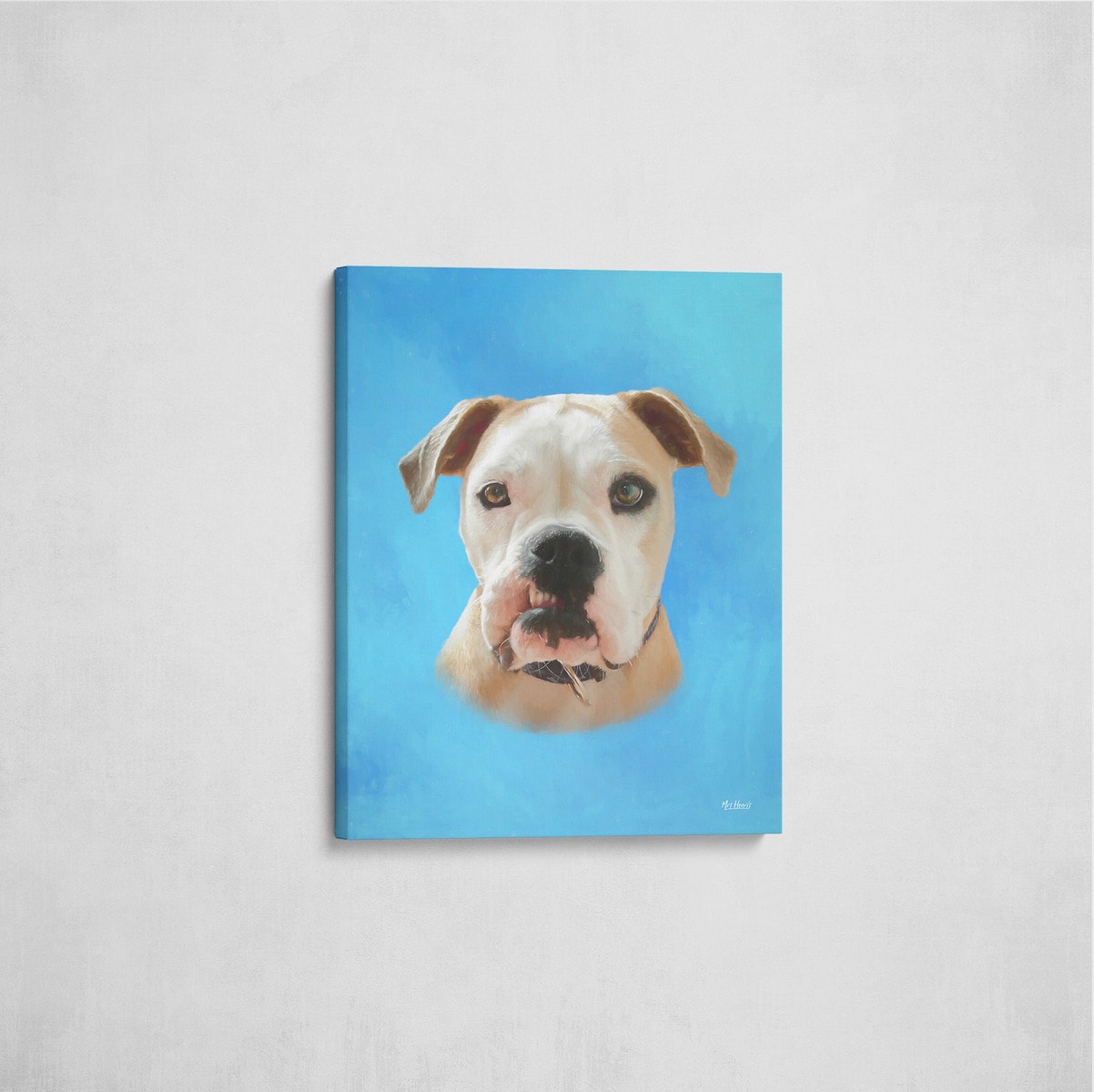 Classic Custom Dog Portrait - Blue pet portrait on canvas from photo 9 Classic Custom Dog Portrait - Blue pet portrait on canvas from photo - Image 7